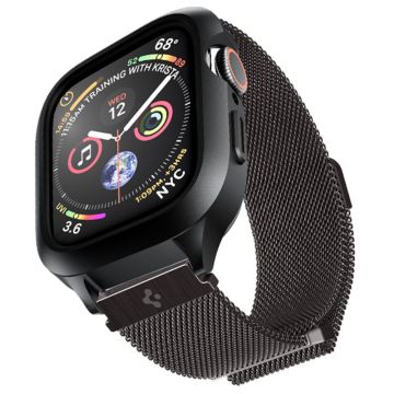 Apple Watch Ultra 49mm / Ultra 2 49mm Milanese Strap Integrated with Metal Watch Case - Black