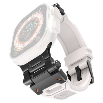 Apple Watch Ultra 49mm Ultra 2 49mm / Series 9 8 7 45mm / 6 5 4 SE (2023) SE (2022) SE 44mm / 3 2 1 42mm flexible Wrist Strap - Starlight+Black