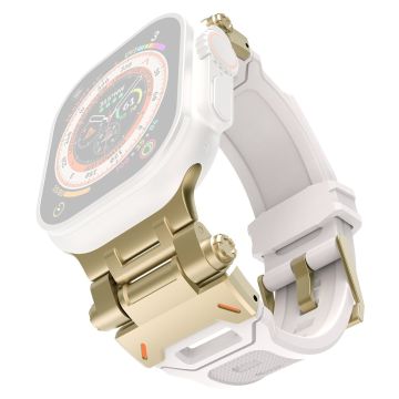 Apple Watch Ultra 49mm Ultra 2 49mm / Series 9 8 7 45mm / 6 5 4 SE (2023) SE (2022) SE 44mm / 3 2 1 42mm flexible Wrist Strap - Starlight+Gold