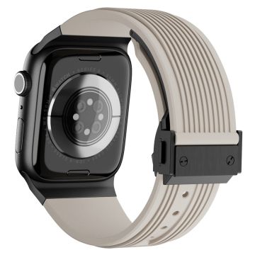 Apple Watch Ultra 2 Ultra 49mm / 9 8 7 45mm / 6 5 4 SE (2023) SE (2022) SE 44mm / 3 2 1 42mm Silicone Watch band  - Black Buckle / Starlight Strap