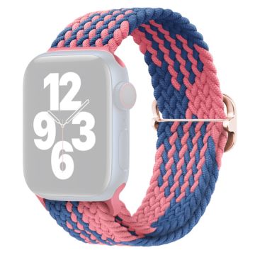 Apple Watch Ultra 2 Ultra 49mm / 9 8 7 45mm / 6 5 4 SE (2023) SE (2022) SE 44mm / 3 2 1 42mm Strap Nylon Braided Watch band  - Z-shape Blue+Pink