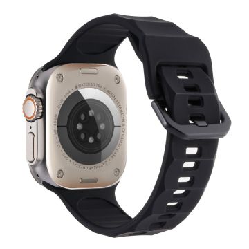 Apple Watch Ultra 2 Ultra 49mm / 9 8 7 45mm / 6 5 4 SE (2022) SE (2023) SE 44mm / 3 2 1 42mm Silicone Watch Strap - Black