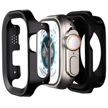 Apple Watch Ultra / Ultra 2 49mm Protector Aluminum Titanium Alloy+Flexible Watch Frame Case - Black