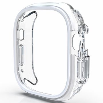 Apple Watch Ultra / Ultra 2 49mm Hollow-Out Bump Resistant+Flexible Protection Cover Watch Frame Case - White