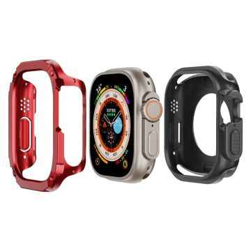 Watch Case Set Apple Watch Ultra 2 / Ultra 49mm Hard Bump Resistant and Flexible Watch Frame Cover Combo - Red