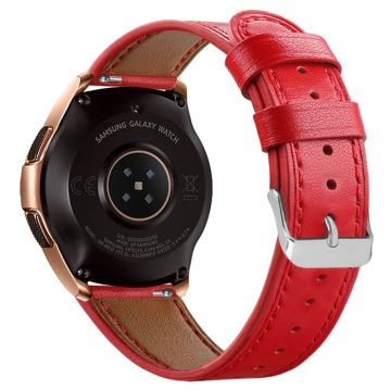 Coros Watch GT / Watch GT 2 46mm / 42mm / Samsung Galaxy Watch 46mm Watch Strap Top Layer Cowhide Wrist Band - Red