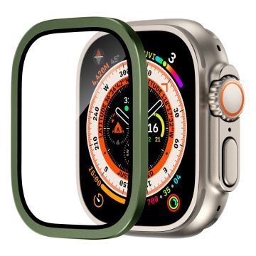 Apple Watch Ultra 49mm / Ultra 2 49mm Case Aluminum Alloy Watch Cover with Tempered Glass Film - Green