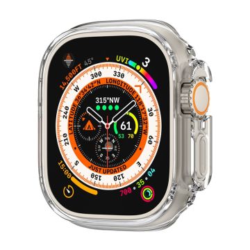 Apple Watch Ultra / Ultra 2 49mm Electroplating Flexible Watch Case Hollow Anti-Drop Frame - Transparent