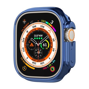 Apple Watch Ultra / Ultra 2 49mm Electroplating Flexible Watch Case Hollow Anti-Drop Frame - Midnight Blue