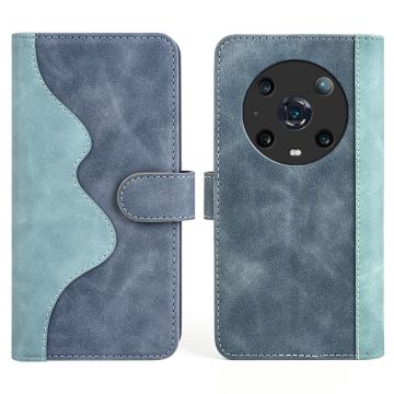 Two-color leather flip case for Honor Magic4 Pro - Blue