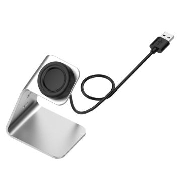 Aluminum USB charging dock for Samsung watch device - Silver