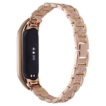 Xiaomi Mi Smart Band 4 / Band 3 rhinestone décor metal strap - Rose Gold